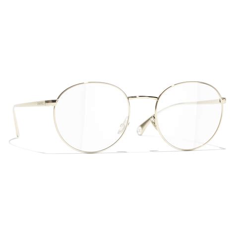 Eyeglasses: Oval Eyeglasses, metal Light Gold — .